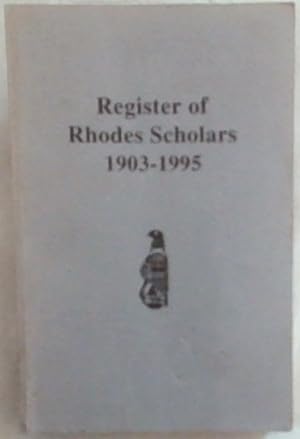 Bild des Verkufers fr Registers of Rhodes Scholars 1903-1995 zum Verkauf von Chapter 1