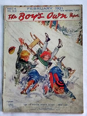 THE BOY'S OWN PAPER Magazine, 1921, February with colour plate New National Flags.