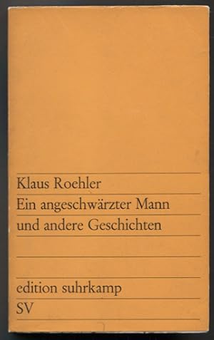 Bild des Verkufers fr Ein angeschwrzter Mann und andere Geschichten. (= edition Suhrkamp 165.) zum Verkauf von Antiquariat Neue Kritik