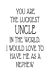 Image du vendeur pour You Are The Luckiest Uncle In The World. I Would Love To Have me As A Nephew: Funny Appreciation Novelty Gift Notebook For Uncles [Soft Cover ] mis en vente par booksXpress