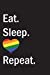 Seller image for Eat. Sleep. Repeat.: Eat. Sleep. LOVE. Repeat: Rainbow Heart Notebook & Blank Lined Journal with simple and eye-catching Design for LGBT National . (Composition Book, 120 pages, 6x9 inches) [Soft Cover ] for sale by booksXpress