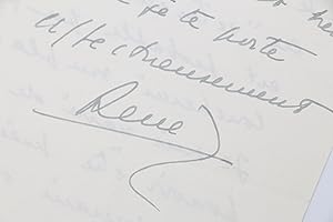 Lettre autographe signée adressée à Carlo Rim s'excusant de ne pouvoir répondre favorablement à u...