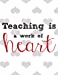 Seller image for Teaching Is A Work Of Heart: 100 Page Double Sided Composition Notebook College Ruled - Great Back To School Gift For Your Favorite Teacher - . & Or Journal Writing At Home - 7.44 x 9.69 [Soft Cover ] for sale by booksXpress