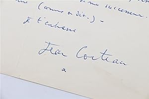 Lettre autographe signée adressée à son ami Carlo Rim à propos du festival de Cannes 1954 dont Je...