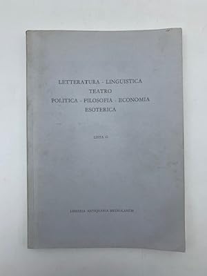 Letteratura - Linguistica - Teatro - Politica - Filosofia - Economia - Esoterica. Lista G.