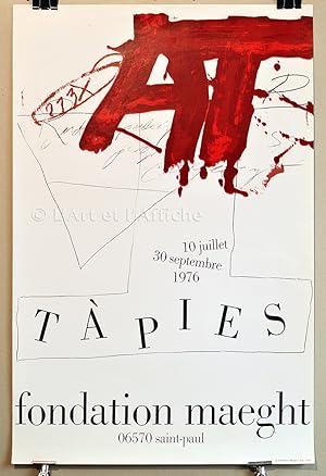 TÀPIES Affiche d'exposition originale 1976. Lithographie