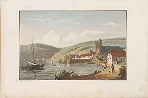 Rüdesheim - Ansicht von Rüdesheim. Vue de Rüdesheim. Kol. Stahlstich v. J. Buhl nach Dielmann aus...