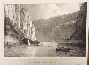 Loreley - Le Rocher du Lurley. Lithographie Pl. 9 v. Villeneuve u. Engelmann nach G. Howen aus: H...