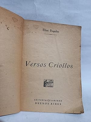 Imagen del vendedor de Versos Criollos a la venta por Libros de Ultramar Alicante