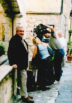 Man with film crew, signed by Cinquini