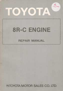 Seller image for Toyota 8R-C Engine Repair Manual for sale by Wittenborn Art Books