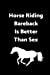 Seller image for Horse Riding Bareback Is Better Than Sex: 6 x 9 - 120 pages - Wide Ruled Lined Journal Diary Notebook for the Horse Enthusiast [Soft Cover ] for sale by booksXpress
