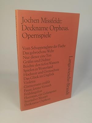 Immagine del venditore per Deckname Orpheus Opernspiele venduto da ANTIQUARIAT Franke BRUDDENBOOKS