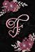 Image du vendeur pour F: Initial F Monogram Journal Notebook for Women, Girls, Artistic Rose Gold Letter, Pink Floral Flowers, Black Marble Background, 108-page College Ruled Blank Lined [Soft Cover ] mis en vente par booksXpress