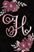 Image du vendeur pour H: Initial H Monogram Journal Notebook for Women, Girls, Artistic Rose Gold Letter, Pink Floral Flowers, Black Marble Background, 108-page College Ruled Blank Lined [Soft Cover ] mis en vente par booksXpress