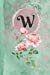 Seller image for Personalized Monogrammed Letter W Journal: White Paper with Green and Pink Damask Lace with Roses on Glossy Cover [Soft Cover ] for sale by booksXpress