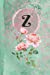 Seller image for Personalized Monogrammed Letter Z Journal: White Paper with Green and Pink Damask Lace with Roses on Glossy Cover [Soft Cover ] for sale by booksXpress