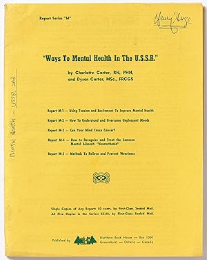 Imagen del vendedor de Ways to Mental Health in the U.S.S.R. a la venta por Between the Covers-Rare Books, Inc. ABAA
