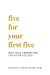 Bild des Verkufers fr Five For Your First Five: Own Your Career and Life After College [Soft Cover ] zum Verkauf von booksXpress