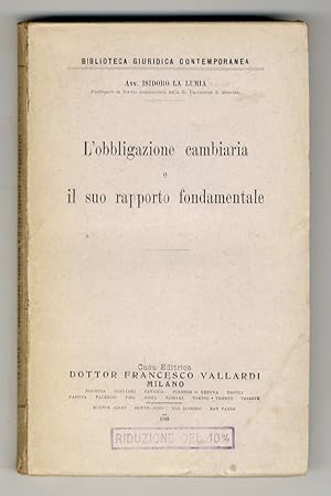 L'obbligazione cambiaria e il suo rapporto fondamentale.