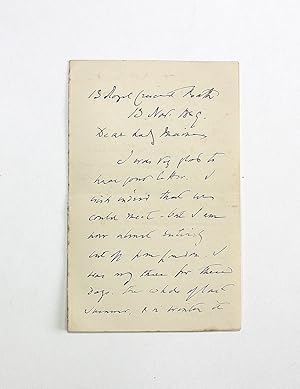 Bild des Verkufers fr An Original Handwritten Letter Signed by Sir Louis Mallet to Lady Maine. zum Verkauf von Lasting Words Ltd