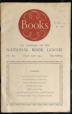 Bild des Verkufers fr The Journal of the National Book League March-April 1954 No.284 zum Verkauf von Shore Books