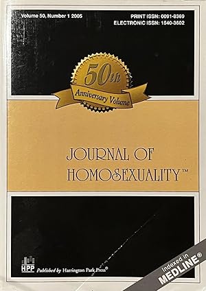 Bild des Verkufers fr Journal of Homosexuality, Volume 50, Number 1, 2005 zum Verkauf von 32.1  Rare Books + Ephemera, IOBA, ESA