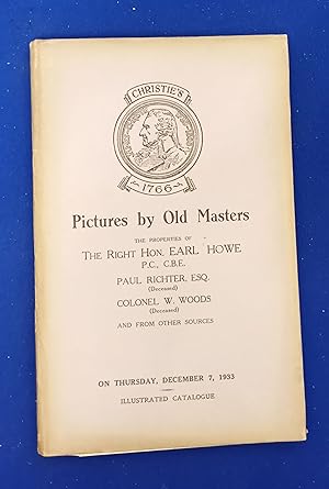 Catalogue of Pictures by Old Masters the property of The Rt. Hon. Earl Howe, P.C., C.B.E. removed...