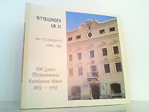 Bild des Verkufers fr 100 Jahre Museumsverein Lauriacum - Enns 1892 - 1992. Festschrift. zum Verkauf von Antiquariat Ehbrecht - Preis inkl. MwSt.