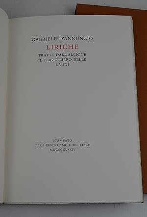 Liriche. Tratte dall'Alcione. Il terzo libro delle Laudi.