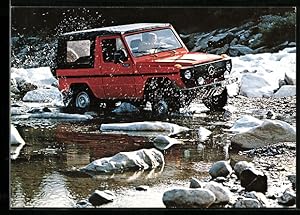 Bild des Verkufers fr Ansichtskarte Roter Mercedes Benz 230 G, Fahrt am Wildwasser zum Verkauf von Bartko-Reher