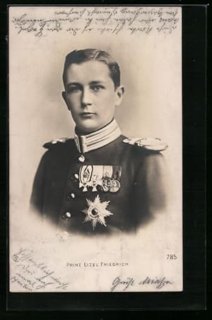Bild des Verkufers fr Ansichtskarte Prinz Eitel Friedrich von Preussen als Jngling in Uniform zum Verkauf von Bartko-Reher