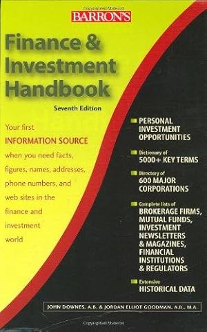 Immagine del venditore per Finance and Investment Handbook (Barron's Finance & Investment Handbook) venduto da WeBuyBooks
