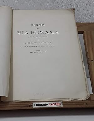 Image du vendeur pour Descripcin de la Via Romana entre Uxama y Augustobriga mis en vente par Librera Castro