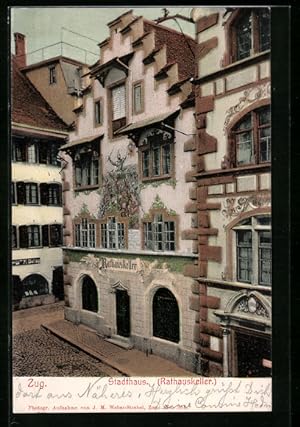 Ansichtskarte Zug, Stadthaus mit Gasthaus Rathauskeller