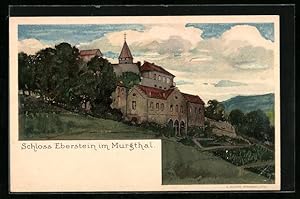 Bild des Verkufers fr Lithographie Gernsbach, Schloss Eberstein im Murgthal zum Verkauf von Bartko-Reher