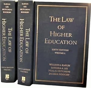Bild des Verkufers fr The Law of Higher Education, 2 Volume Set zum Verkauf von Alplaus Books