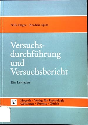 Seller image for Versuchsdurchfhrung und Versuchsbericht : ein Leitfaden. for sale by books4less (Versandantiquariat Petra Gros GmbH & Co. KG)