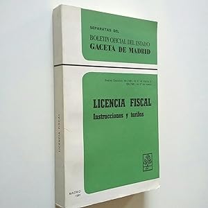 Seller image for Licencia fiscal. Instrucciones y tarifas for sale by MAUTALOS LIBRERA