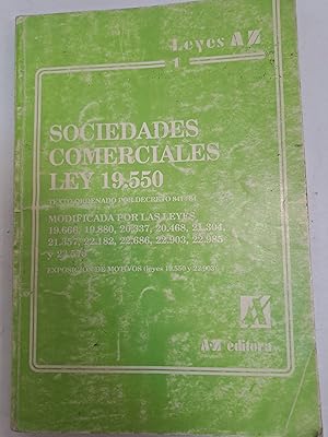 Imagen del vendedor de Sociedades comerciales Ley 19550 a la venta por Libros nicos