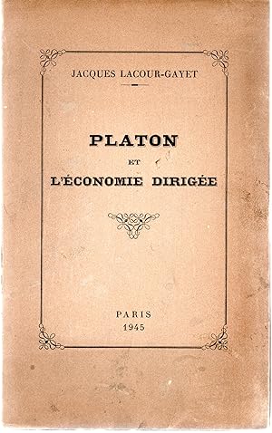 Imagen del vendedor de Platon et l'conomie dirige a la venta por Bloody Bulga