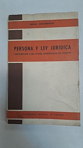 Seller image for Persona y Ley juridica for sale by Libros nicos