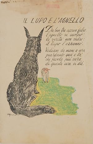 Cartolina Postale Il lupo e l'agnello