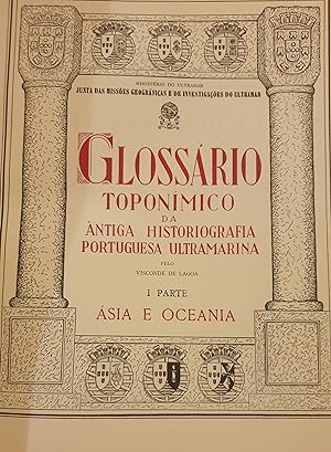 Glossario toponimico da Antiga historiografia portuguesa ultramarina pelo Visconde de Lagoa