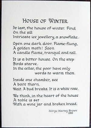 House of Winter: [Christmas card poem]