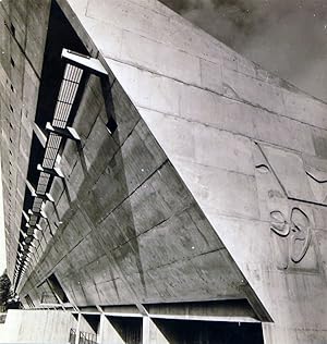 Detail of Le Corbusier's building of the cultural center in Firminy