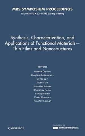 Seller image for Synthesis, Characterization, and Applications of Functional Materials - Thin Films and Nanostructures: Volume 1675 (MRS Proceedings) [Hardcover ] for sale by booksXpress