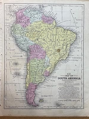 Seller image for No. 17, Map of South America Engraved to Illustrate Mitchell's School and Family Geography for sale by Stephen Peterson, Bookseller