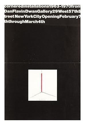 Exhibition poster: cornered installations 1963-1970 from Dan Flavin (7 February-4 March [1970])