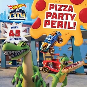Bild des Verkufers fr Hot Wheels City: Pizza Party Peril! : Car Racing Storybook With 45 Stickers for Kids Ages 3 to 5 Years zum Verkauf von GreatBookPrices
